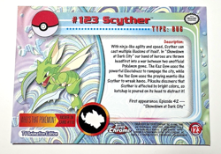 2000 Topps Chrome Pokemon #123 Scyther TV Animation Edition - Image 2