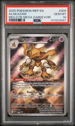 ALAKAZAM MEP EN-ME #009 PSA 10 BLACK STAR PROMO 2025 POKEMON TCG - Image 1