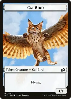 Cat Bird Token 10x - White - Hannigan Art - IKO Ikoria MTG Magic NM - Image 1