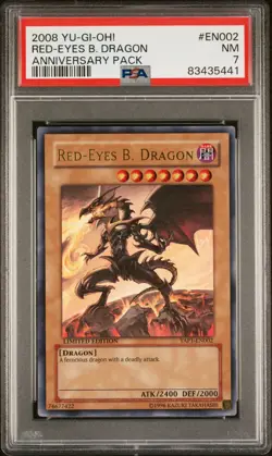 Yu-Gi-Oh! Anniversary Red-Eyes B. Dragon 2008 YAP1-EN002 Limited Edition PSA 7 - Image 1