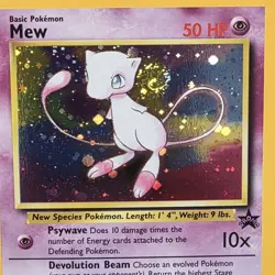 Pokemon TCG Mew Black Star Promo #9 Holo Card 1999 WOTC Vintage - LP SWIRL - Image 2
