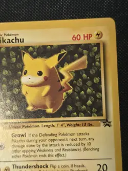 NM 1999 WOTC Pokemon Pikachu Black Star Promo Card #1 Ivy Pikachu Non Holo - Image 3