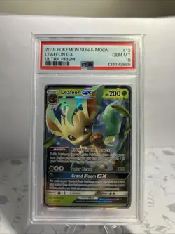 Pokemon Card PSA 10 Leafeon GX 13/156 Holo Rare SM Ultra Prism 2018 - Image 1