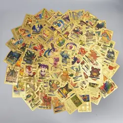 2025 55PCS Pok Card Foil GOLD PACK CARDS TCG GX Vmax GX Card Charizard Rare - Image 3