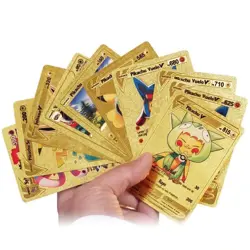 2025 55PCS Pok Card Foil GOLD PACK CARDS TCG GX Vmax GX Card Charizard Rare - Image 4