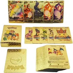 110Pcs Pokemon Card Foil GOLD PACK CARDS TCG GX Vmax GX Card for Kids Gift - Image 4