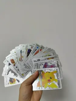 55PCS Silver Collector's Edition TCG Cards – Vmax GX, Rare Charizard Pokemon - Image 3