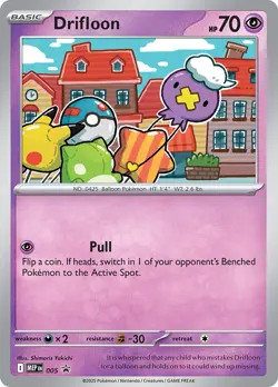 Pokemon! Drifloon 005 - Black Star Promo - Cosmo Holo - Mega Evolution - NM/Mint - Image 1