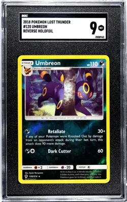 2018 Pokemon Lost Thunder #120 Umbreon – Rare Dark-type TCG Card SCG 9 - Image 1