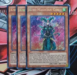 3x YuGioh Kiwi Magician Girl NM (1st Ed.) MVP1-ENS16 Secret Rare Card - Image 1