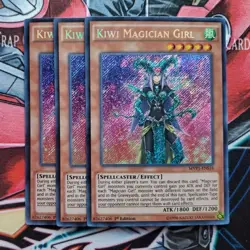 3x YuGioh Kiwi Magician Girl NM (1st Ed.) MVP1-ENS16 Secret Rare Card - Image 2