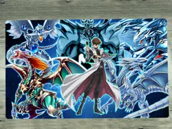 YGOmat! Blue-Eyes White Dragon Seto Kaiba Card Game Mat TCG Board Game Playmat - Image 1