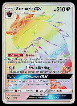 Pokemon Card - Zoroark GX Shining Legends 77/73 Rare Rainbow 2017 - Image 1