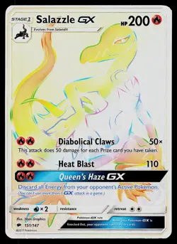 Pokemon Card - Salazzle GX Burning Shadows 151/147 Rare Rainbow 2017 - Image 1