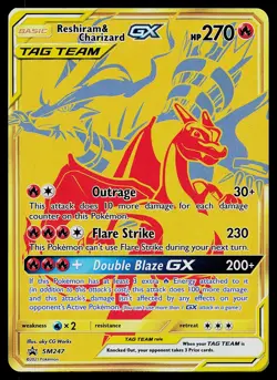 Pokemon Card - Reshiram & Charizard GX Sun & Moon SM247 Holo Promo - Image 1