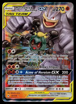 Pokemon Card - Marshadow & Machamp GX Unbroken Bonds 82/214 Holo Rare GX 2019 - Image 1