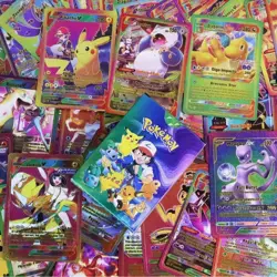 55PCS Pokemon TCG Iridescent Foil Cards – Rare Charizard GX, Vmax Card Pack - Image 5