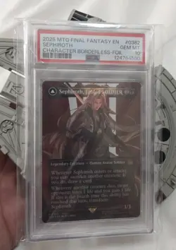 2025 MTG FINAL FANTASY EN SEPHIROTH CHARACTER BORDERLESS FOIL #0382 PSA 10 - Image 1