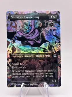 Shredder, Unrelenting 0210 Borderless Foil Teenage Mutant Ninja Turtles MTG NM - Image 1
