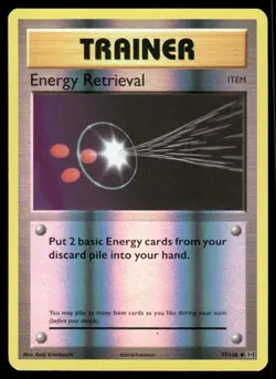 Pokemon Cards Energy Retrieval 77/108 Reverse Holo Evolutions Uncommon NM - Image 1