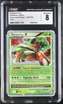 Torterra LV.X 122/130 Diamond and Pearl Holo CGC 8 NM Pokemon Card - Image 1