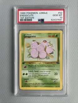 1999 Pokemon Jungle Exeggcute #52 1st Edition PSA 10 - Image 1