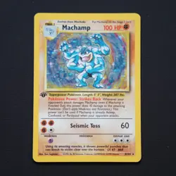 Pokemon TCG Machamp Holo Unlimited Holo Rare 1st Edition Base Set 8/102 MP - Image 1
