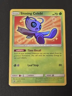 Pokemon Shining Celebi SM79 Promo Holo Card Basic Grass English LP - Image 1
