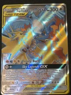 Pokemon Card - Moltres & Zapdos & Articuno GX Hidden Fates 66/68 Ultra Rare - Image 1