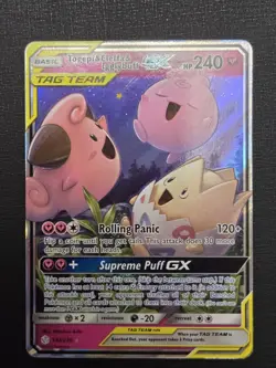 2019 Pokemon SM Cosmic Eclipse Togepi Cleffa Igglybuff Tag Team Holo #143/236 - Image 1