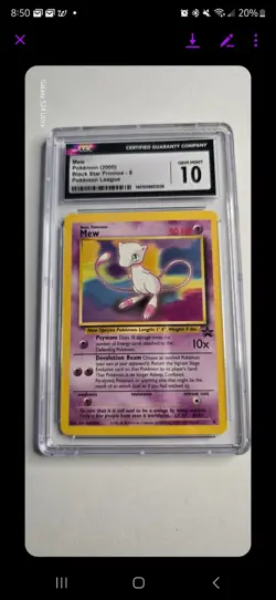 Pokemon. Limited! Cgc Gem Mint 10 2000 Pokemon Black Star 8 MEW Promo - Image 1