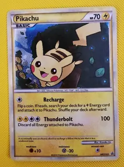 Pokemon PIKACHU HGSS03 Black Holo LP 2 Swirls - Image 1