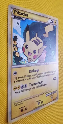 Pokemon PIKACHU HGSS03 Black Holo LP 2 Swirls - Image 2