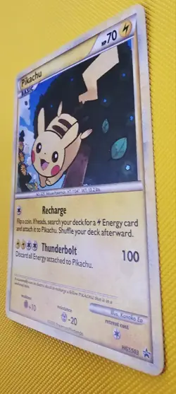 Pokemon PIKACHU HGSS03 Black Holo LP 2 Swirls - Image 3