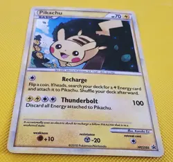 Pokemon PIKACHU HGSS03 Black Holo LP 2 Swirls - Image 4