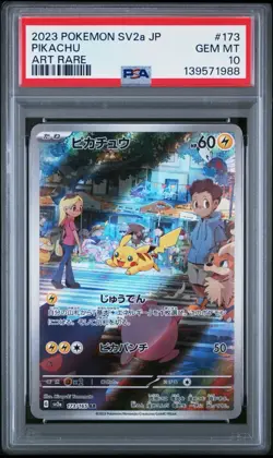 Pikachu SV2a Japanese Art Rare #173- PSA 10-Pokemon - Image 1