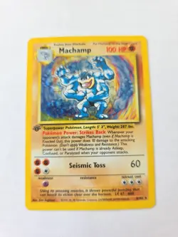 Pokemon TCG Machamp Holo Rare 1st Edition Base Set 8/102 - Image 1