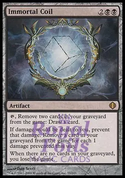 Immortal Coil 1x FOIL ALA MTG Shards of Alara Rare MINT black artifact - Image 1