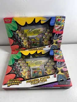 Pokemon TCG Ascended Heros Mega Lucario Premium Poster Collection Lot Of 2 - Image 1