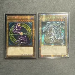 QCR Blue-Eyes White Dragon Dark Magician Quarter Century Yugioh Original Artwork - Image 1