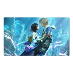 Final Fantasy Table Playmat Tidus Yuna TCG CCG FF Trading Card Game Mat Play Pad - Image 1