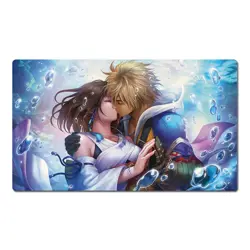 Final Fantasy Table Playmat Tidus Yuna TCG CCG FF Trading Card Game Mat Pad - Image 1
