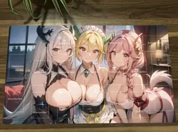 WVICM Table Playmat Dragonmaid Girls TCG CCG Mouse Pad Trading Card Game Mat - Image 1