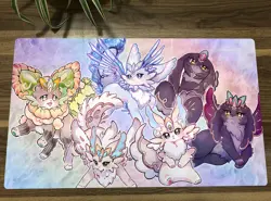 WVICM Playmat Purrely Deck TCG CCG Table Playing Pad Trading Card Game Mat Bag - Image 1