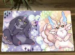 WVICM Playmat Purrely and Lily TCG CCG Mouse Pad Trading Card Game Mat & Bag - Image 1
