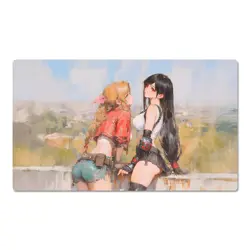 Final Fantasy Playmat Tifa Lockhart Aerith Gainsborough TCG CCG Card Game Mat - Image 1