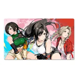 Final Fantasy Playmat Tifa Aerith Yuffie TCG CCG FF Trading Card Game Mat Pad - Image 1