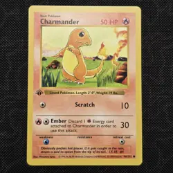 1999 Pokemon CHARMANDER Base Set 1ST EDITION Card 46/102 NM - Image 1