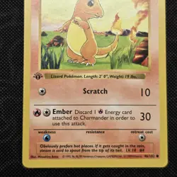 1999 Pokemon CHARMANDER Base Set 1ST EDITION Card 46/102 NM - Image 3