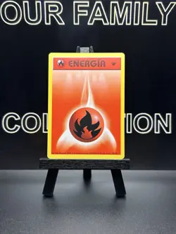 Pokemon TCG Fire Energy 1st Edition Base Set Italian Regular 98/102 LP - Image 1